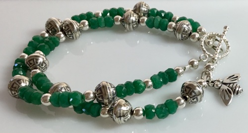 Emeralds & Sterling Bracelet - May Birthstone