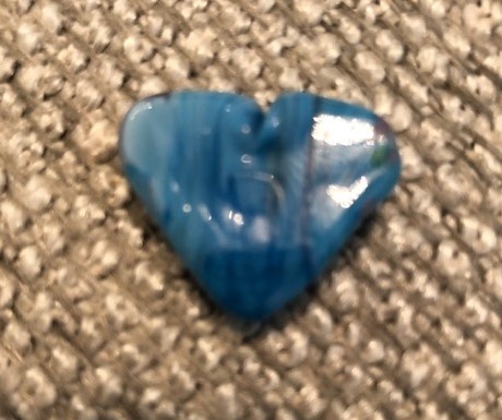 BLUE HEART GLASS BEAD